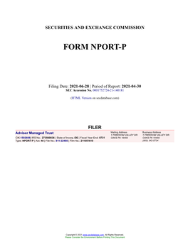 Adviser Managed Trust Form NPORT-P Filed 2021-06-28