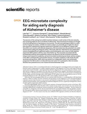 EEG Microstate Complexity for Aiding Early Diagnosis of Alzheimer's