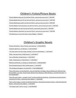 Children's Fiction/Picture Books Children's Graphic Novels