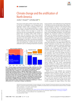 Climate Change and the Aridification of North America Jonathan T