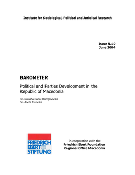 BAROMETER Political and Parties Development in the Republic Of