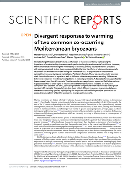 Divergent Responses to Warming of Two Common Co-Occurring