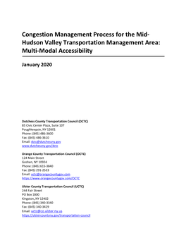 Congestion Management Process for the Mid- Hudson Valley Transportation Management Area: Multi-Modal Accessibility