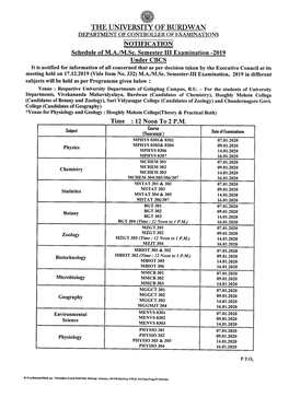 M.Sc. Semester III Examination -2019 Undercbcs