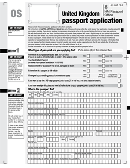 What Type of Passport Are You Applying For? Put a Cross (X) in the Relevant Box
