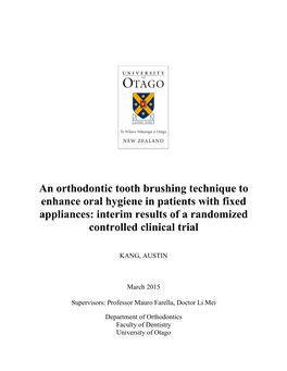 An Orthodontic Tooth Brushing Technique to Enhance Oral Hygiene in Patients with Fixed Appliances: Interim Results of a Randomized Controlled Clinical Trial