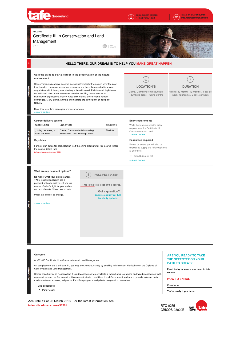 Certificate III in Conservation and Land Management (CALM)