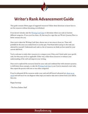Writer's Rank Advancement Guide