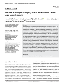Machine Learning of Brain Gray Matter Differentiates Sex in a Large Forensic Sample