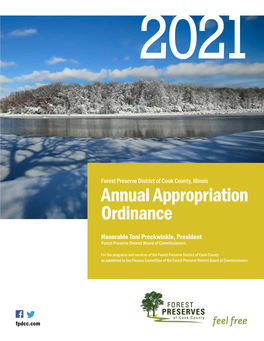 2021 Budget Appropriation Ordinance