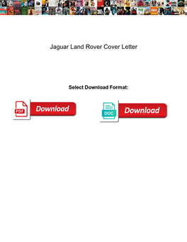 Jaguar Land Rover Cover Letter