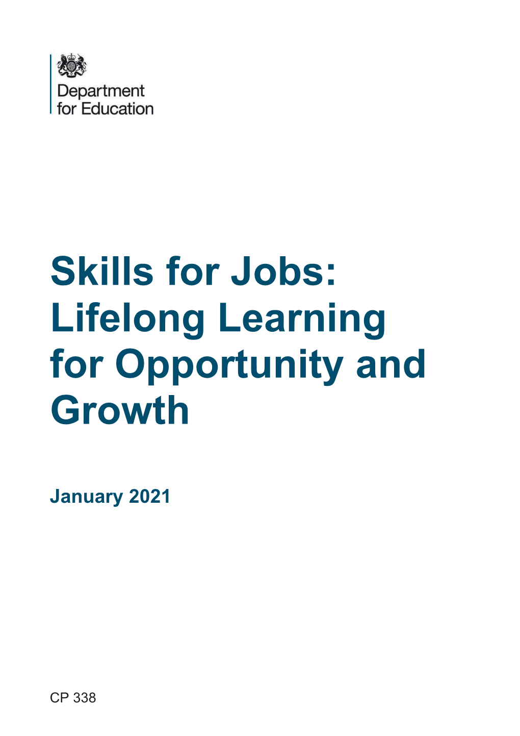 Skills for Jobs: Lifelong Learning for Opportunity and Growth