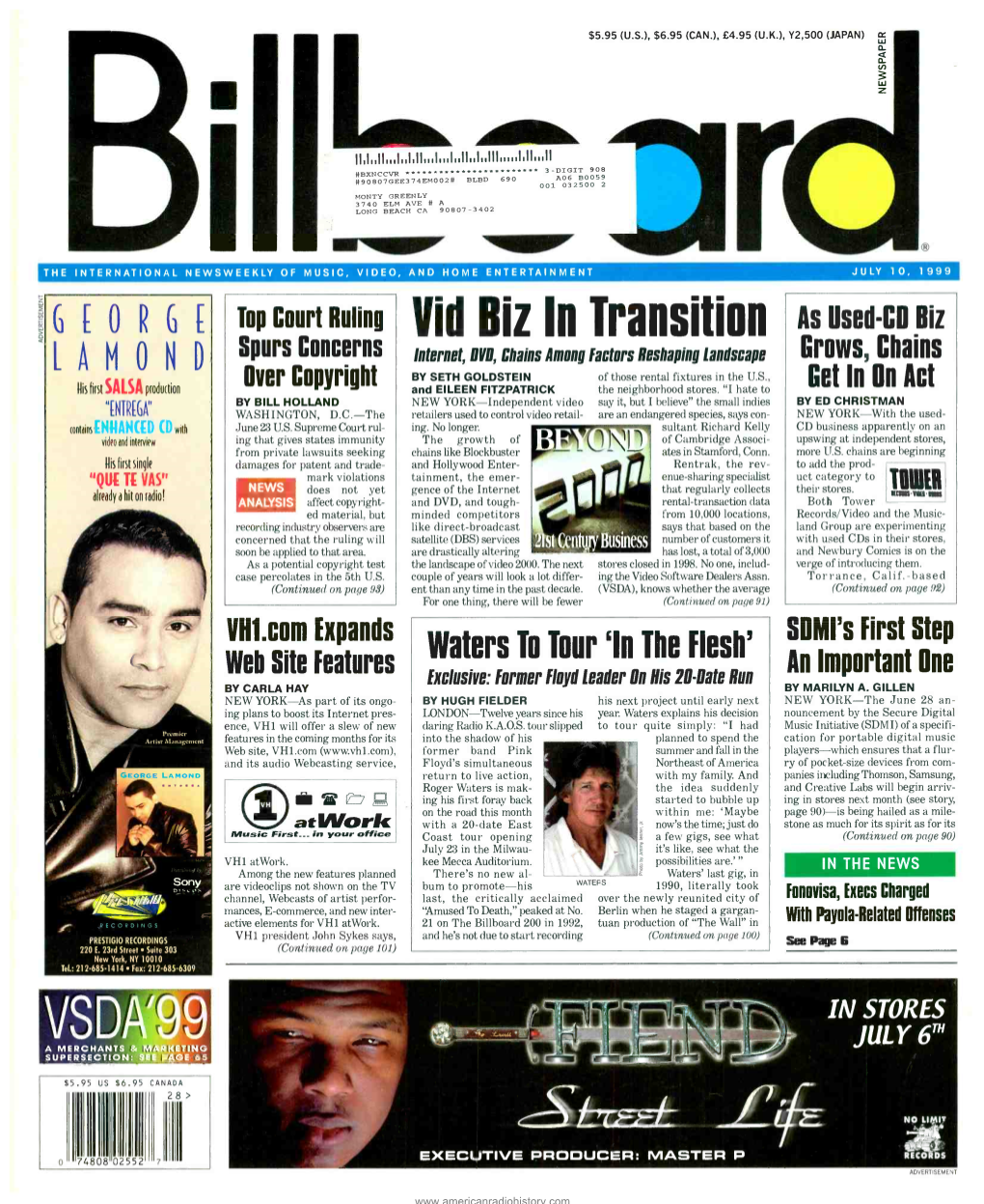 NMI R the INTERNATIONAL NEWSWEEKLY of MUSIC, VIDEO, and HOME ENTERTAINMENT JULY 10, 1999