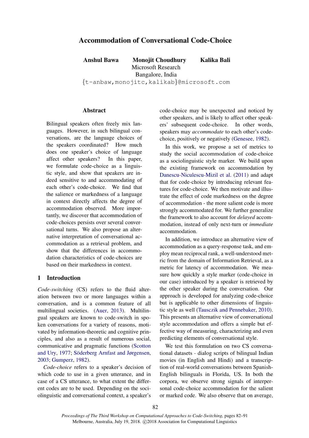 Accommodation of Conversational Code-Choice