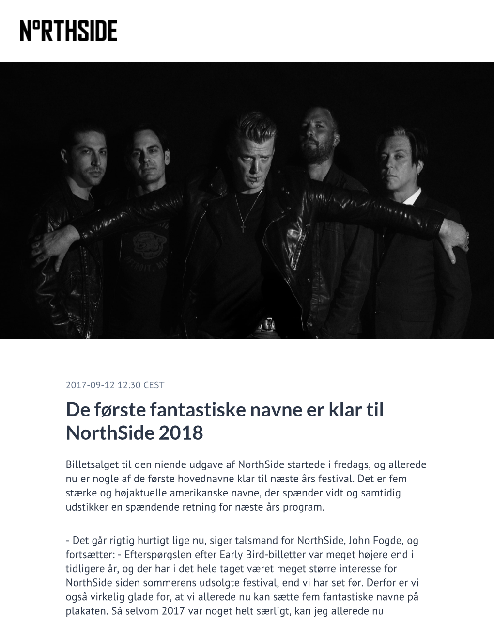 De Første Fantastiske Navne Er Klar Til Northside 2018