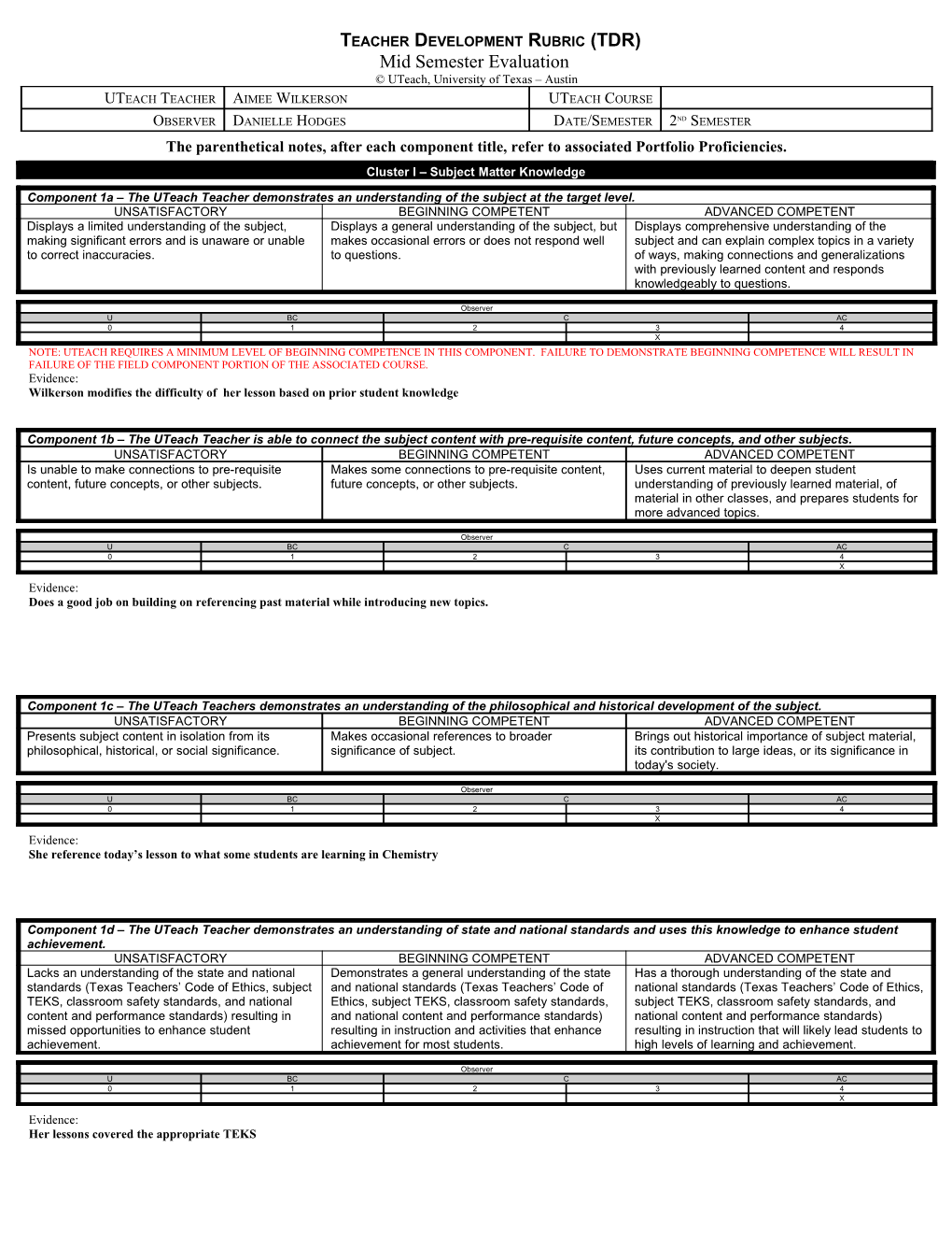 Cluster I – Planning For Learner-Centered Instruction