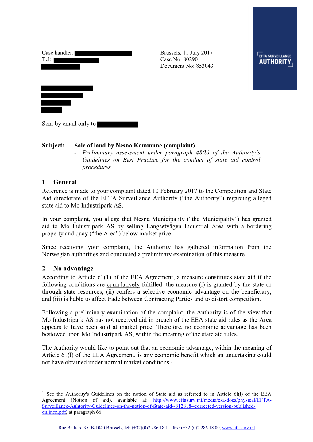 Sale of Land by Nesna Municipality