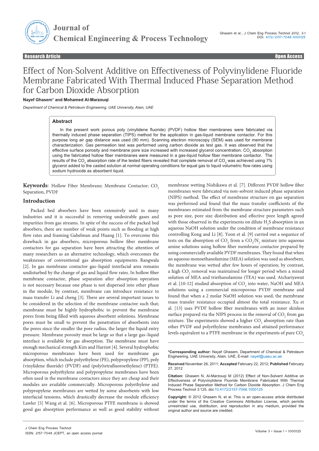 Effect of Non-Solvent Additive on Effectiveness of Polyvinylidene