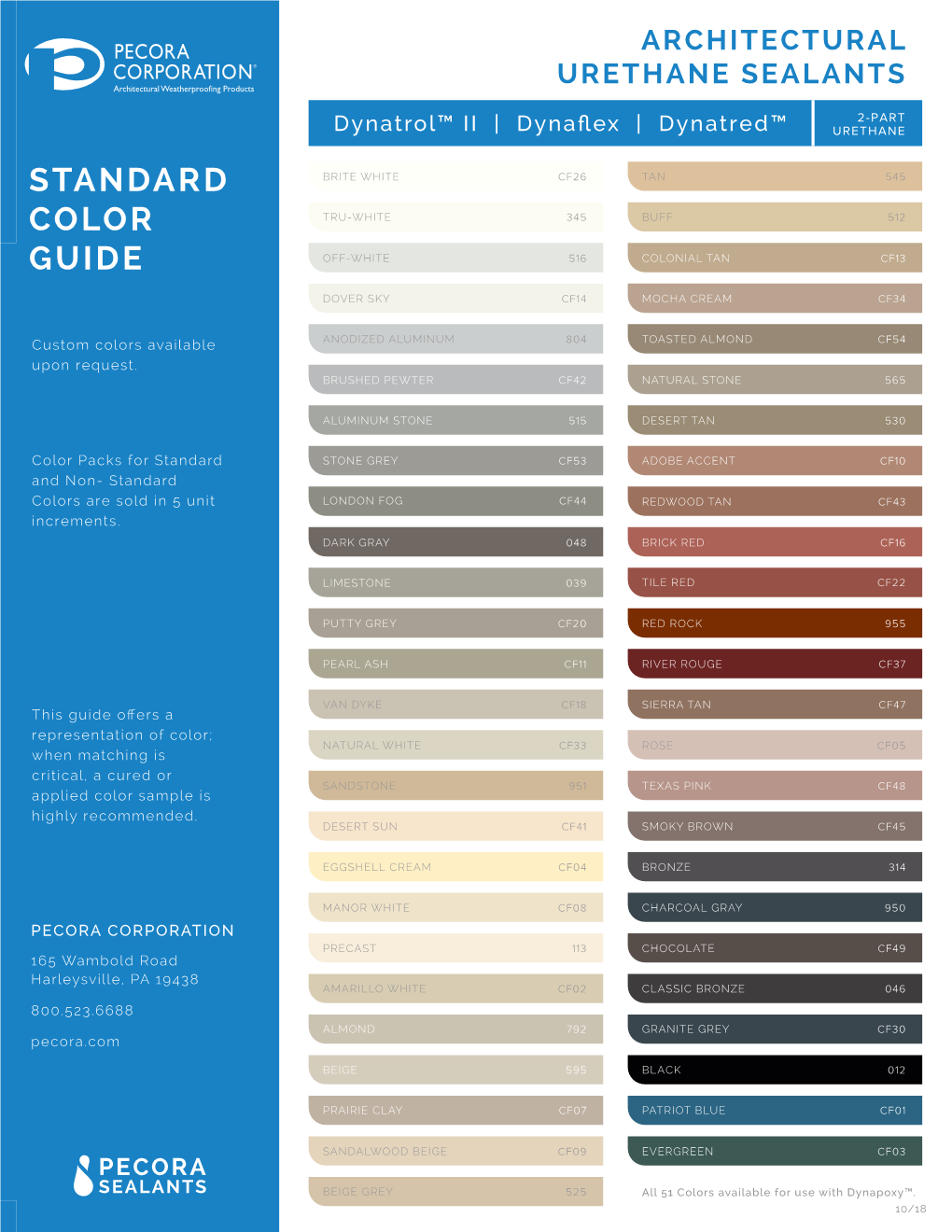 Urethane Color Chart