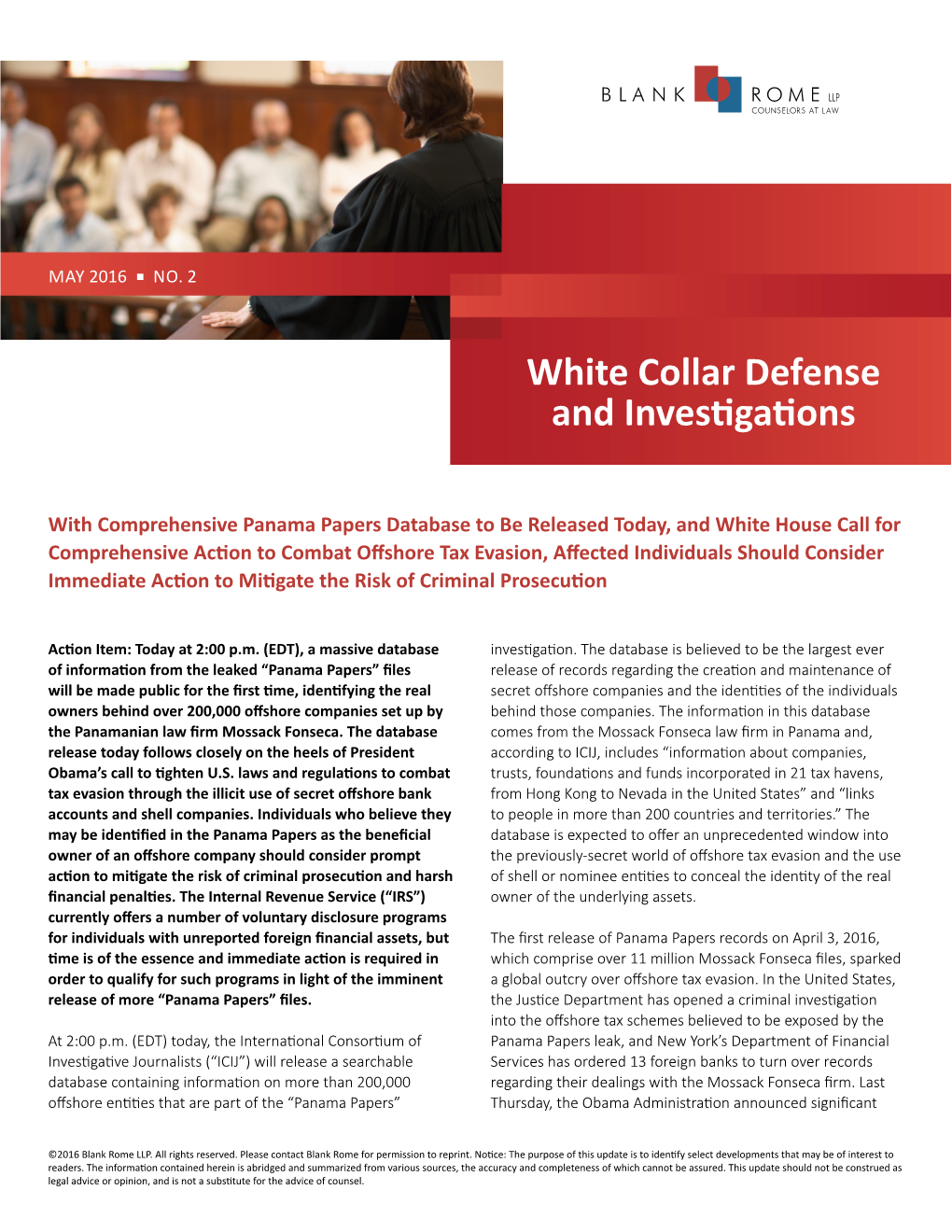 White Collar Defense and Investigations