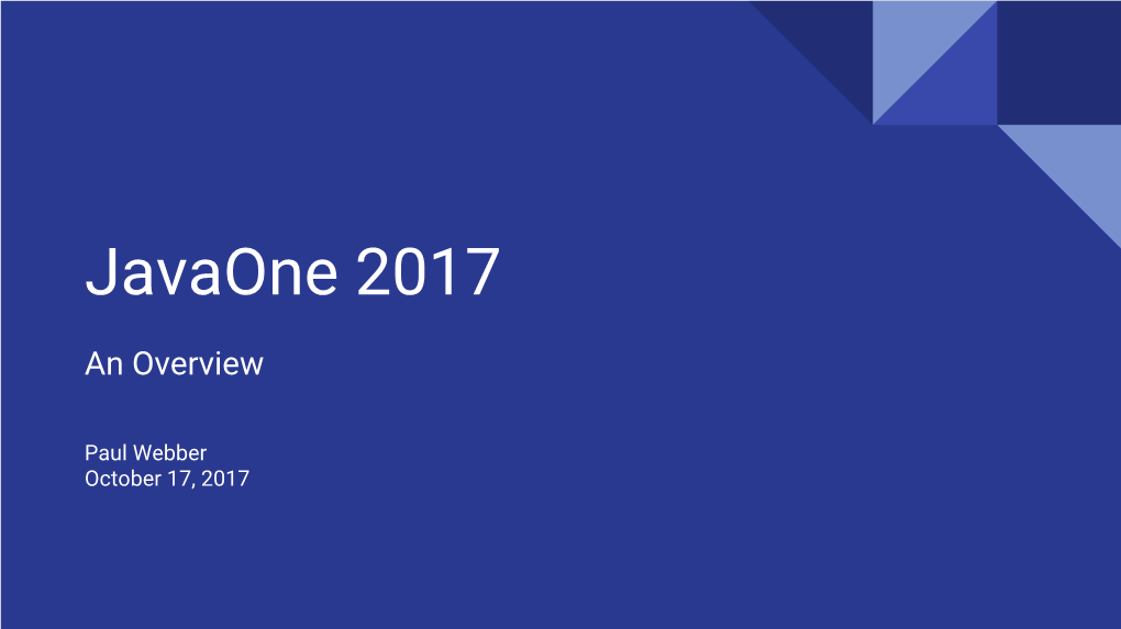 Javaone 2017