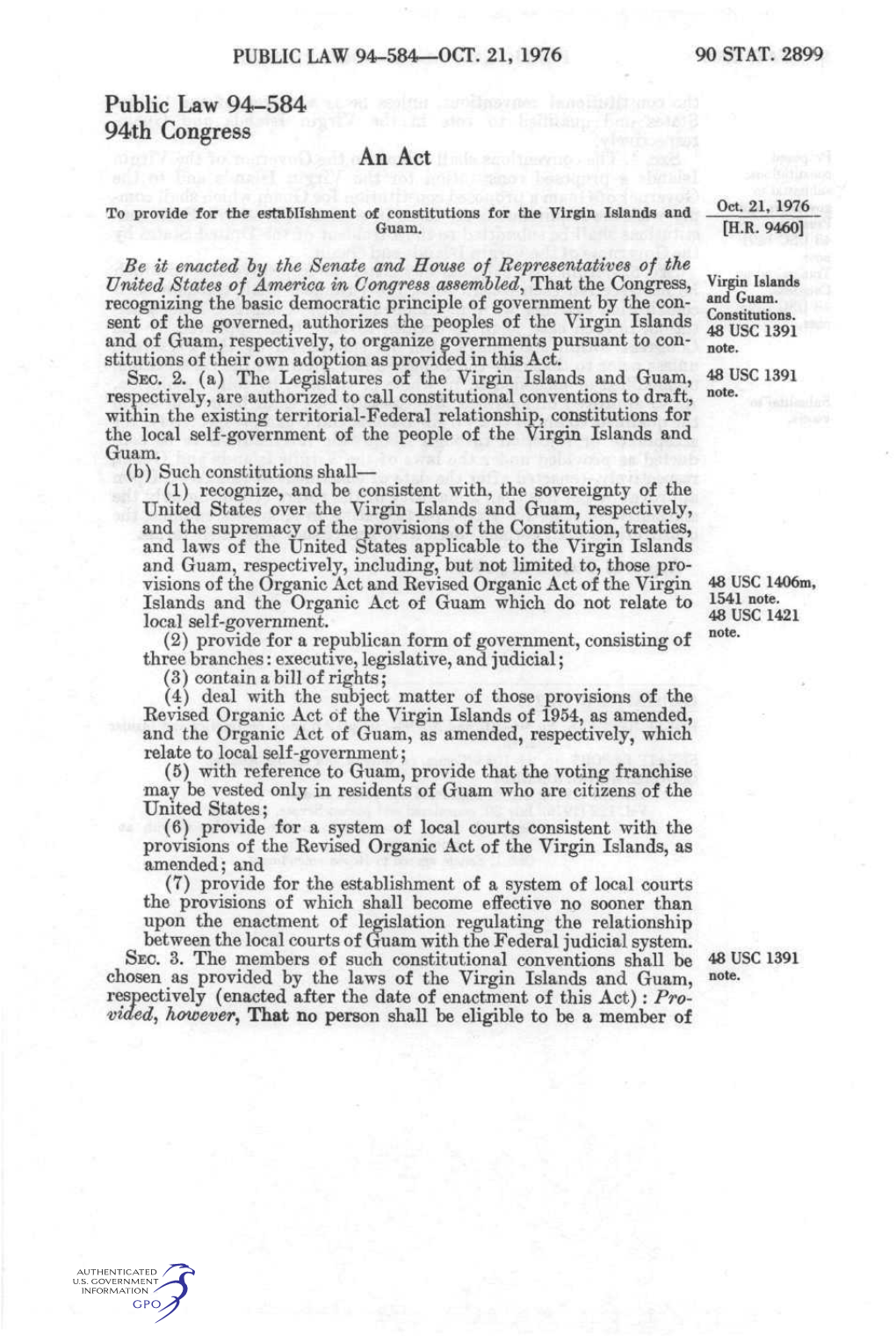 Public Law 94-584 94Th Congress an Act