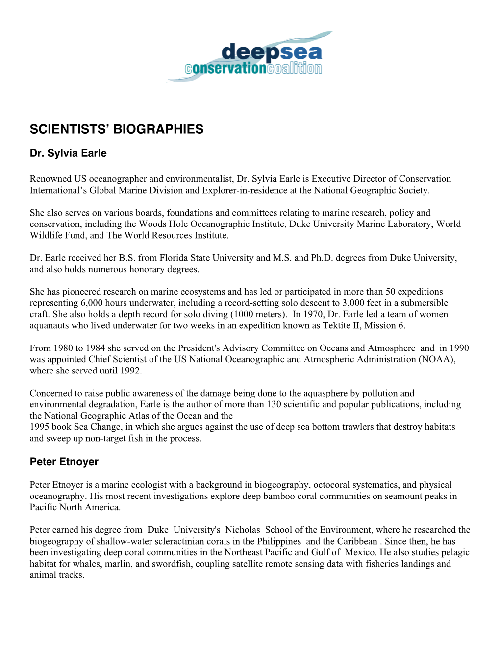 Scientists' Biographies