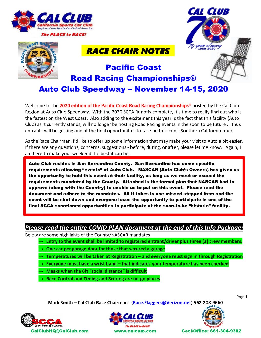 Pacific Coast Road Racing Championships® Auto