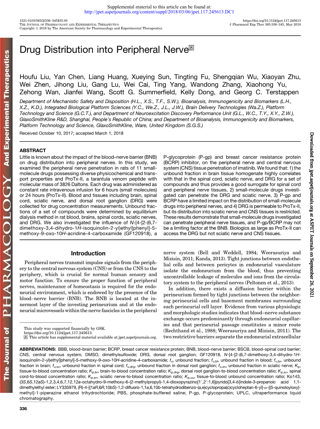 Drug Distribution Into Peripheral Nerve S