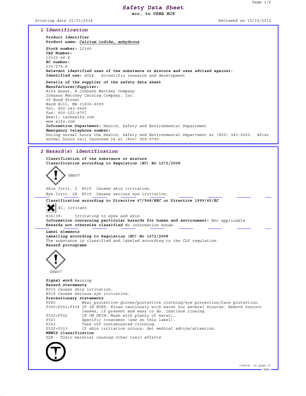 Safety Data Sheet Acc