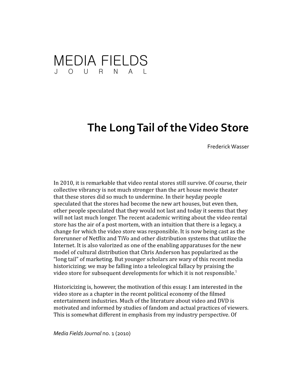 The Long Tail of the Video Store