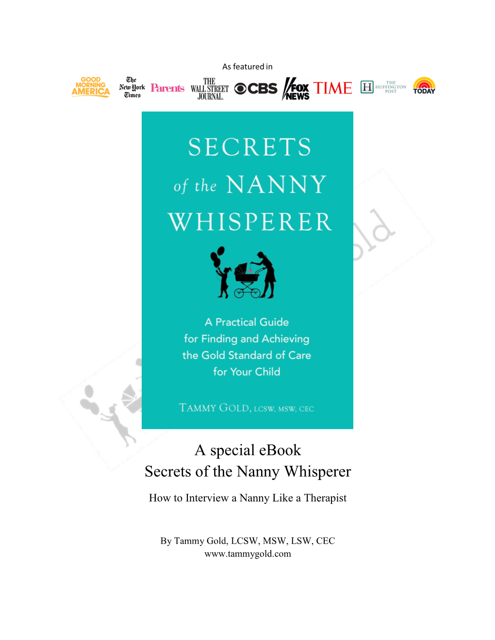 A Special Ebook Secrets of the Nanny Whisperer