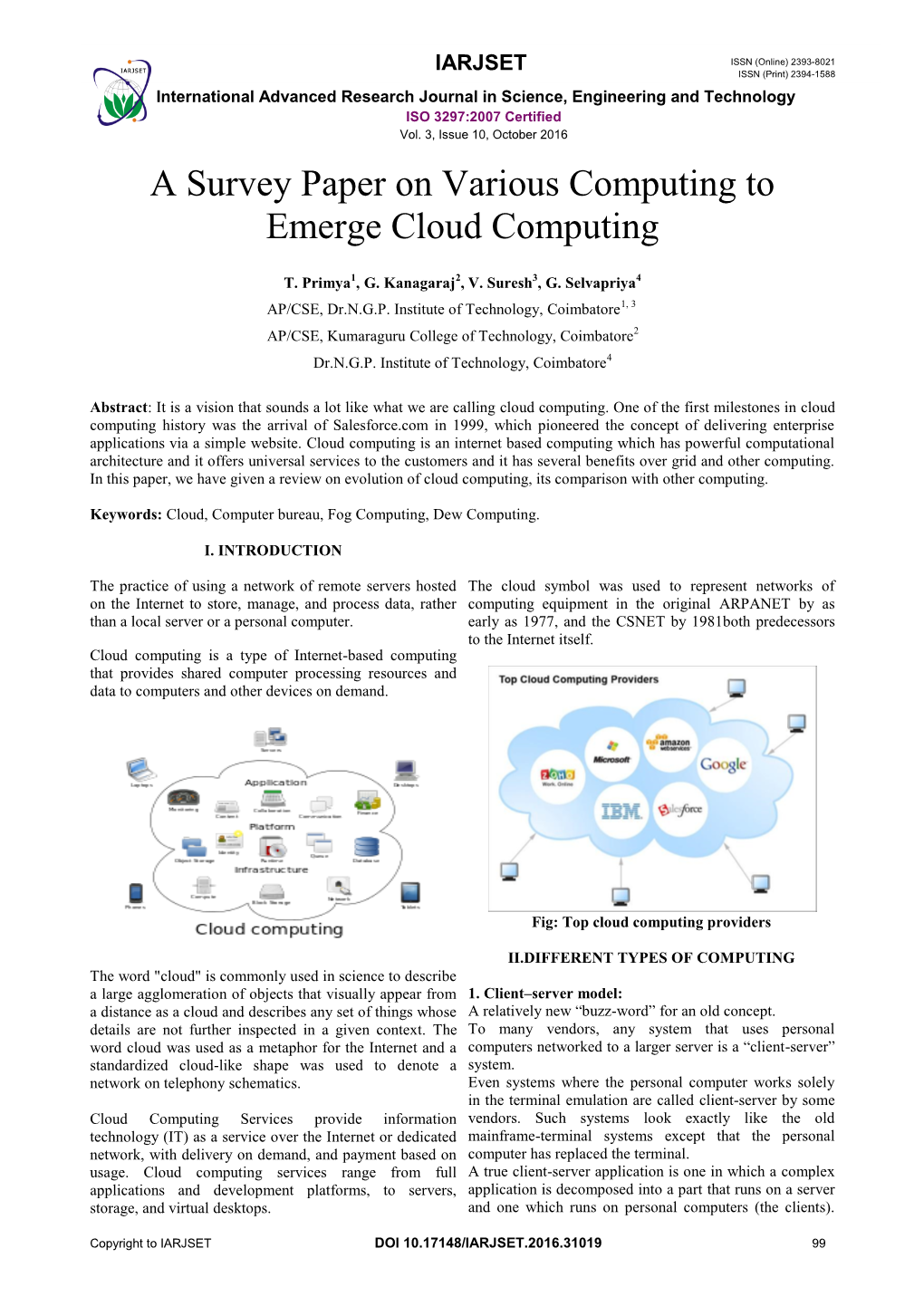 A Survey Paper on Various Computing to Emerge Cloud Computing