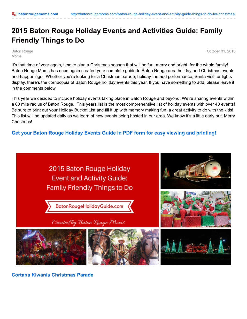 2015 Baton Rouge Holiday Events and Activities Guide: Family Friendly Things to Do