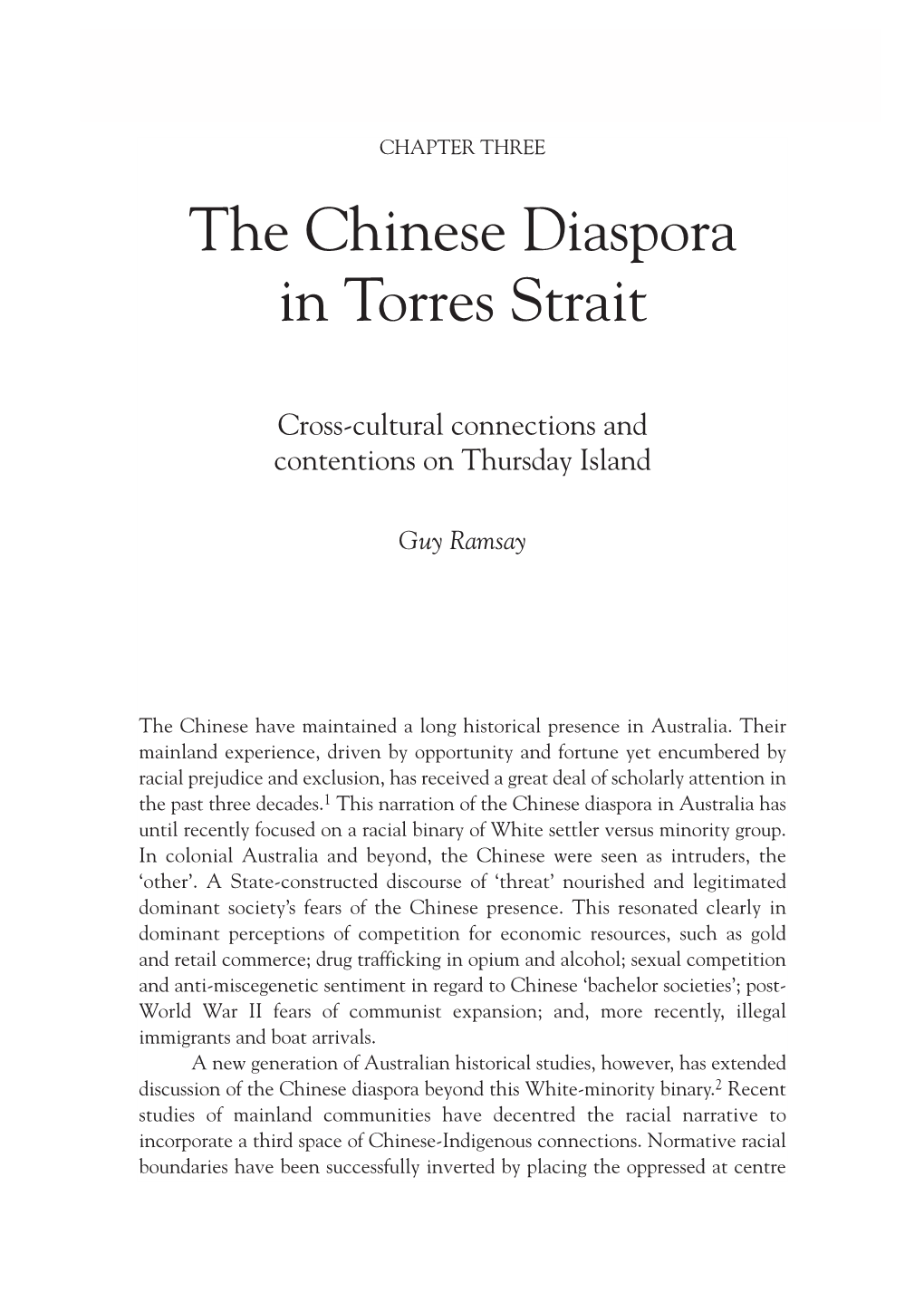 The Chinese Diaspora in Torres Strait