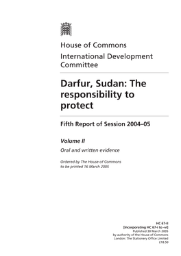 Darfur, Sudan: the Responsibility to Protect