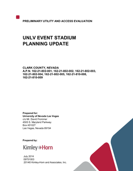Unlv Event Stadium Planning Update