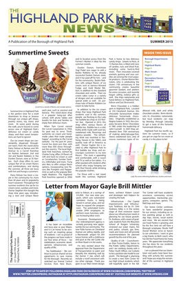 Summertime Sweets Letter from Mayor Gayle Brill Mittler