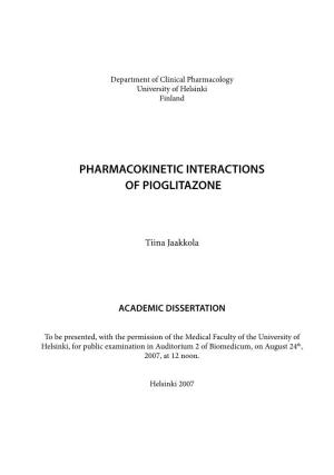 Pharmacokinetic Interactions of Pioglitazone
