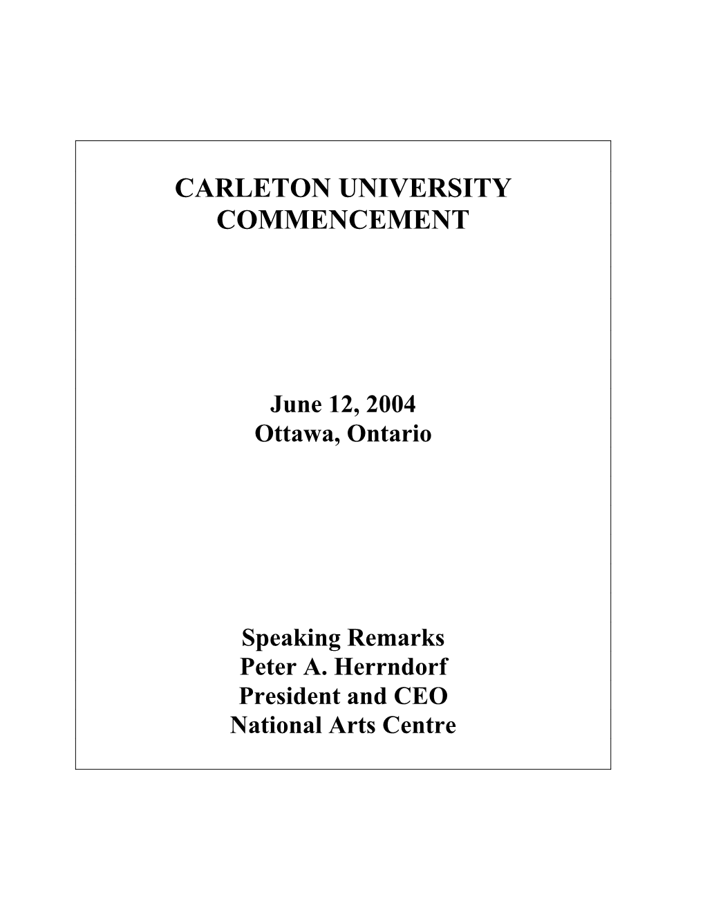 Carleton University Commencement