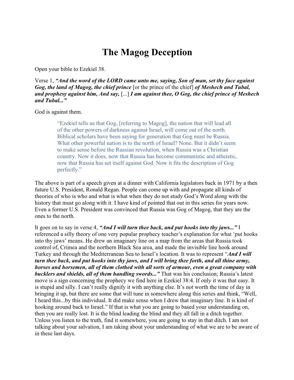 The Magog Deception