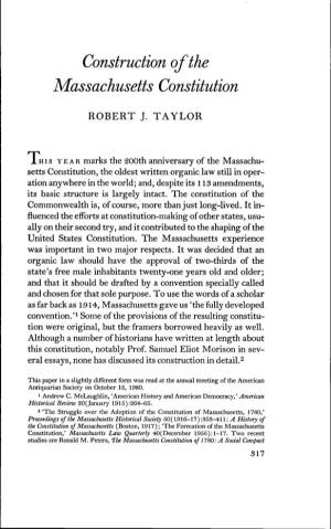 Construction of the Massachusetts Constitution