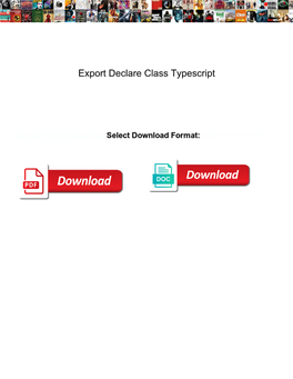 Export Declare Class Typescript