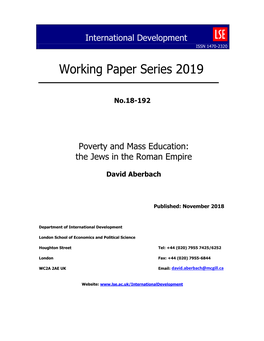 Working Paper Series 2019