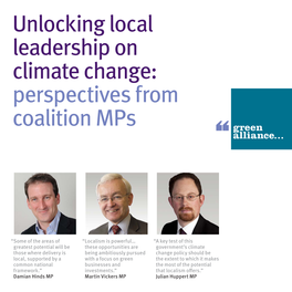Unlocking Local Leadership on Climate Change: Perspectives from Coalition Mps