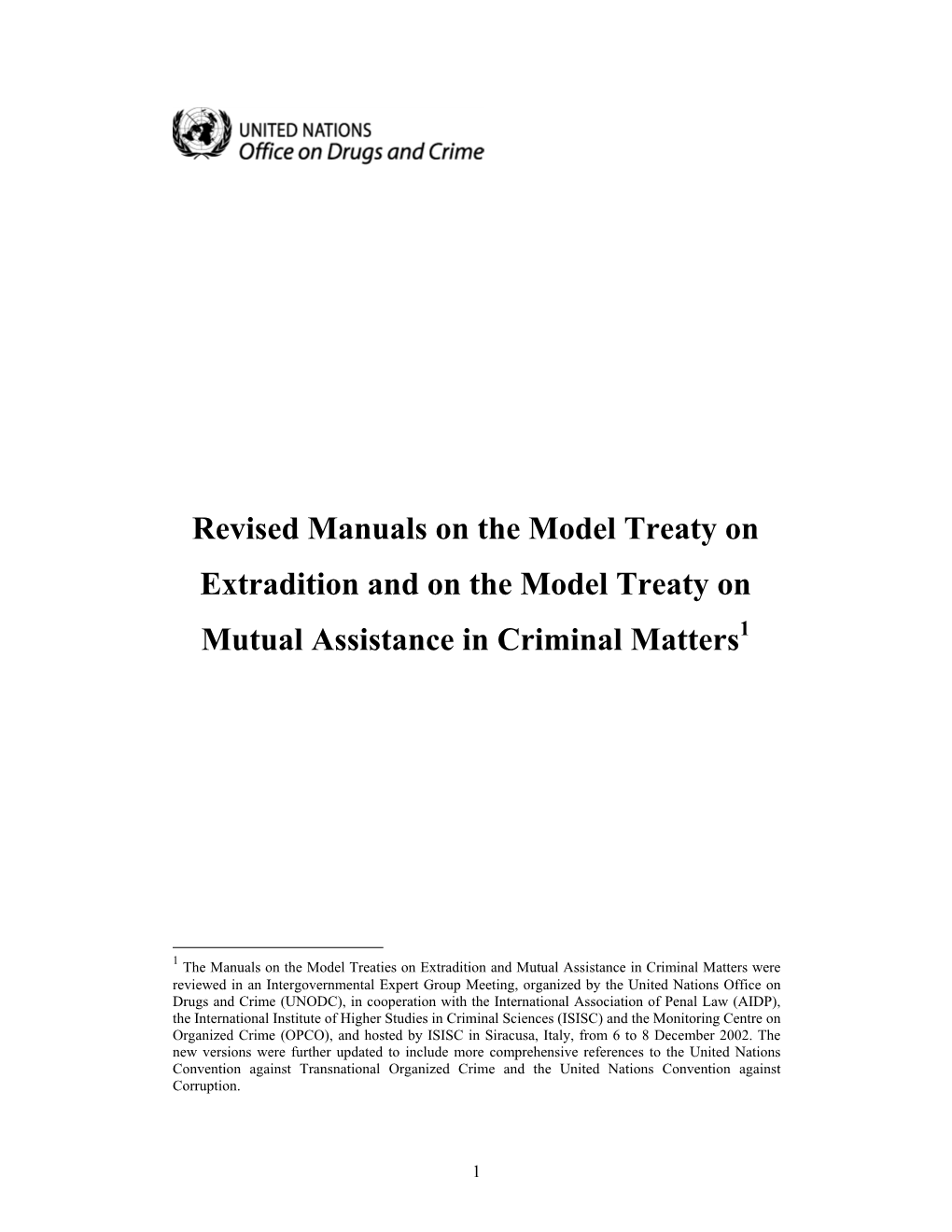 Revised Manual on the Model Treaty on Extradition II