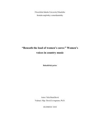 Beneath the Load of Women's Cares