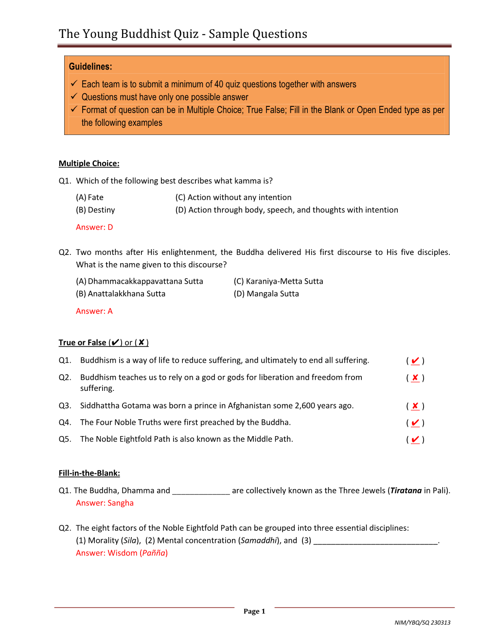 Sample Questions