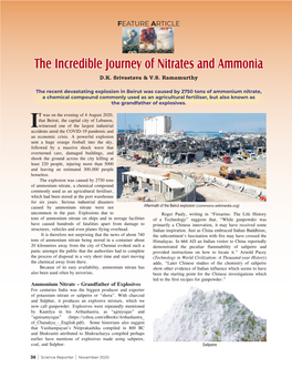 The Incredible Journey of Nitrates and Ammonia D.K