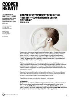 Beauty―Cooper Hewitt Design Triennial